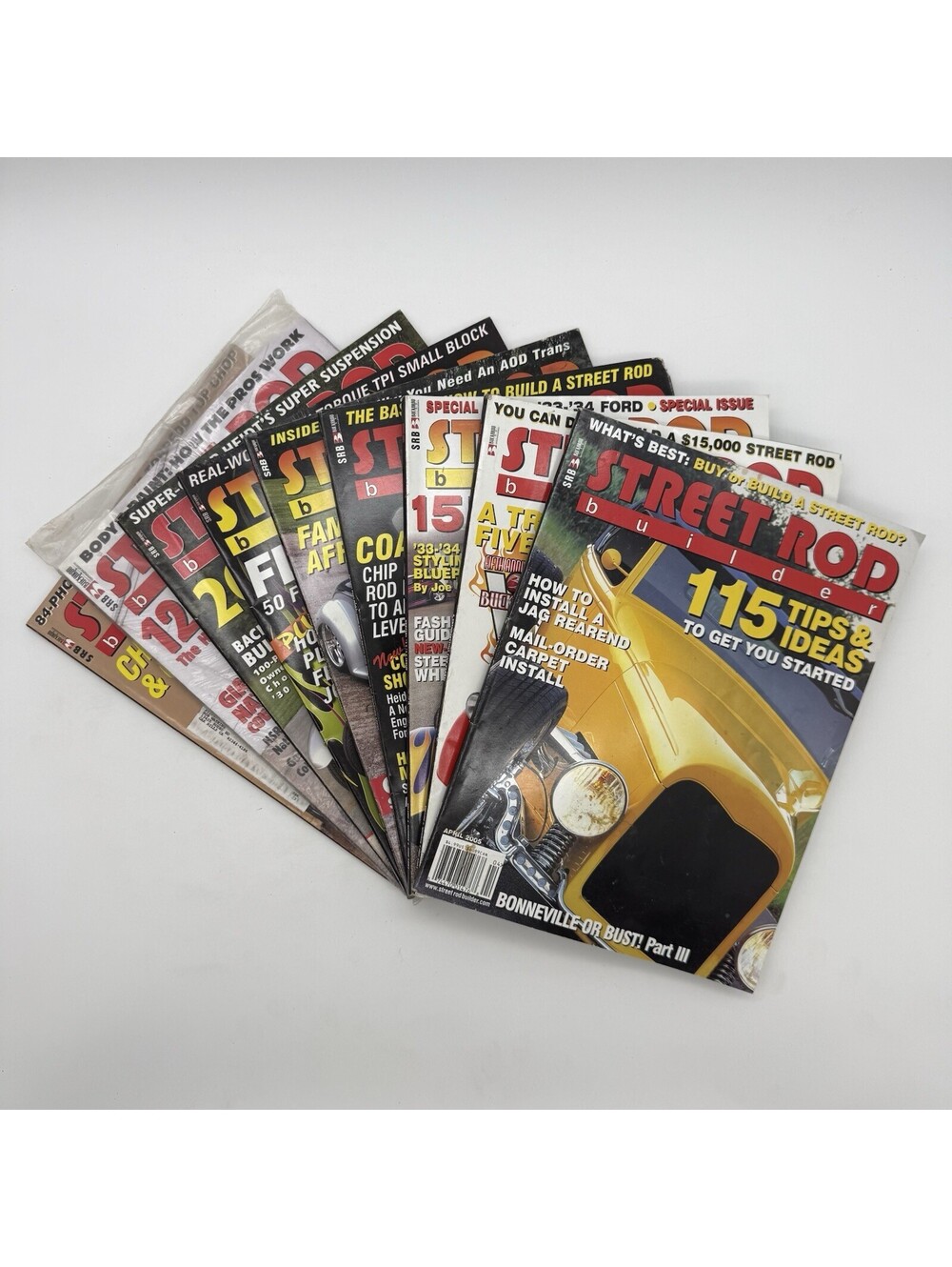 Lot Of 9 Street Rod Builder Magazine, 2005 Vintage